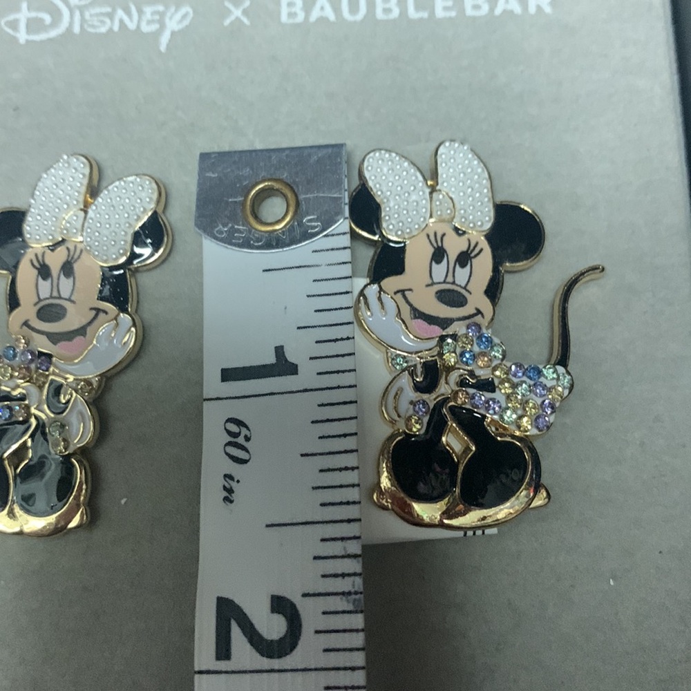Disney BaubleBar Minnie Mouse Earrings with Gold and White Accents (New!) - Picture 2 of 2